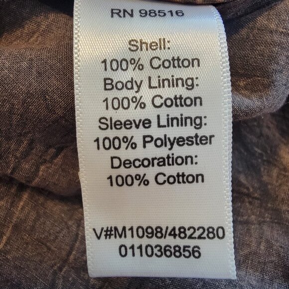 COLDWATER CREEK Jacket Brown Sz 4P Petite Floral Embroidered Beaded Denim Blazer - Picture 12 of 16